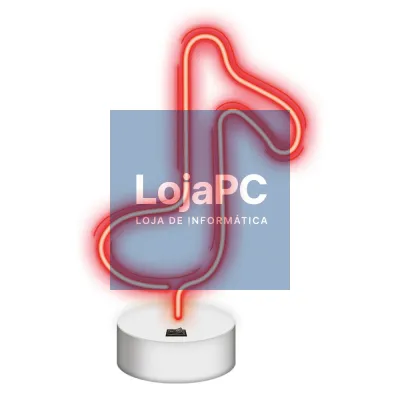 Luz LED Neon Em Forma de Nota Musical C/ Base