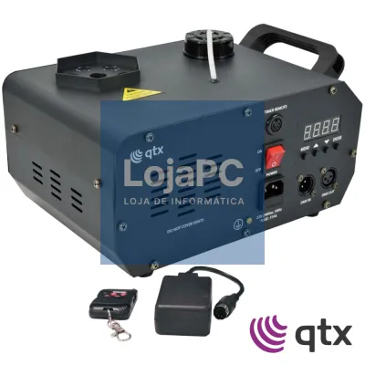 Máquina De Fumos 1000W Vertical 6 LEDS RGB Comando DMX QTX