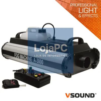 MÁQUINA DE FUMOS 3000W DMX E COMANDO VSOUND