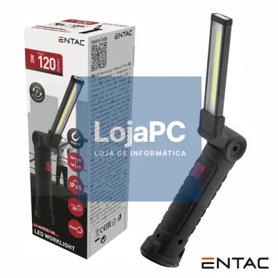 Lanterna de Trabalho 1W LED+3W COB 120lm IP65 ENTAC