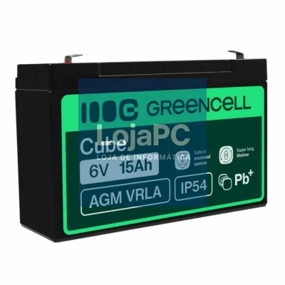 Bateria Chumbo Gel AGM 6V 15A GREEN CELL