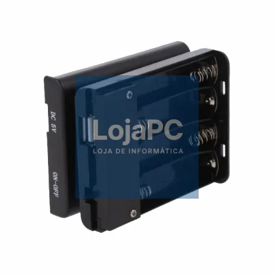 Suporte P/ 4 Pilhas AA C/ Tampa Interruptor e USB-A Fêmea