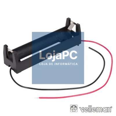 SUPORTE P/ 1 PILHA 18650 C/ FIOS P/ SOLDAR VELLEMAN