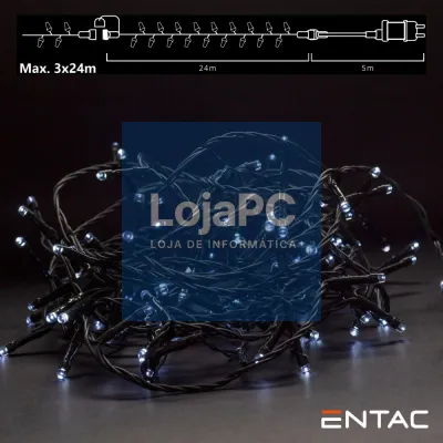 Grinalda 240 LEDs 6400K 24m C/ Alimentador ENTAC