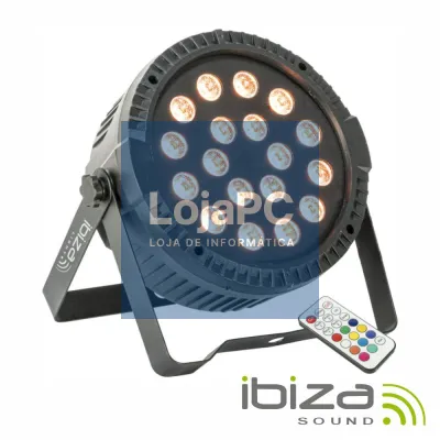 Projetor Par C/ 18 LEDS 1W RGB DMX IBIZA