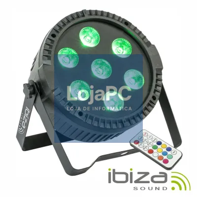 Projetor Par C/ 7 LEDS 6W RGBW DMX IBIZA