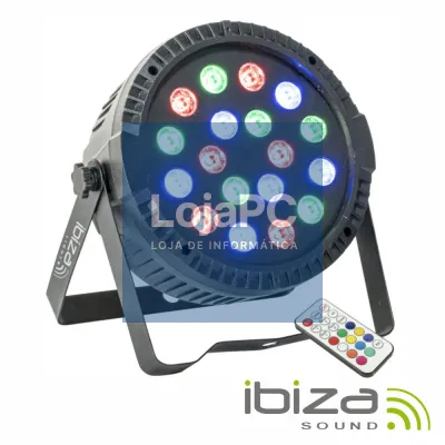 Projetor Par C/ 18 LEDS 1W RGB DMX IBIZA