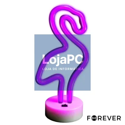 Luz LED Neon Em Forma de Flamingo C/ Base