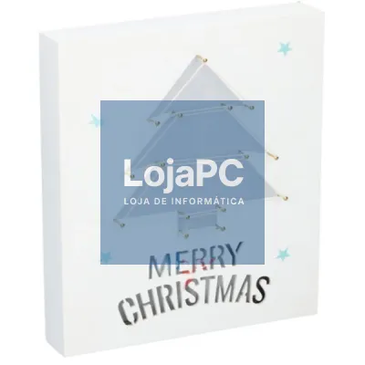PLACA DECORATIVA MERRY CHRISTMAS MDF C/ 6 LEDS