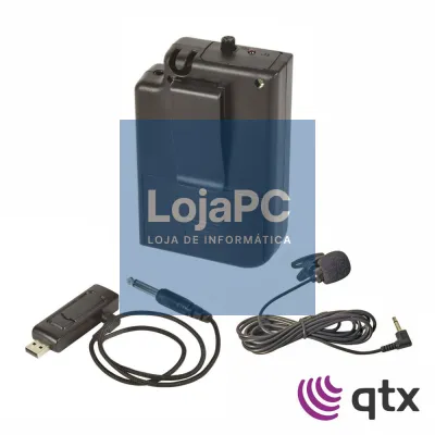 Microfone Lapela UHF S/ Fios C/ Recetor USB QTX