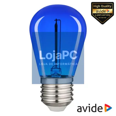Lâmpada E27 1W 230V LED Filamento Azul 50lm AVIDE