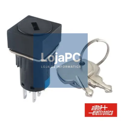 INTERRUPTOR C/ CHAVE DE 2 CIRCUITOS 230V 2NO-2NC QUADRADO