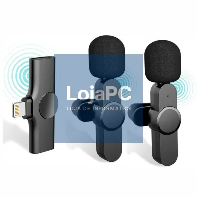 Conjunto 2 Microfones Lapela S/ Fios C/ Receptor Lightning