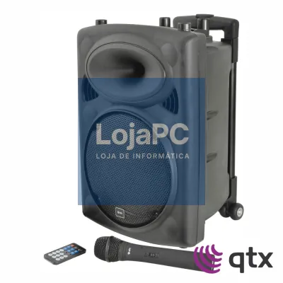 Coluna Amplificada 10" 80W BT/UHF/Bat/TWS QTX