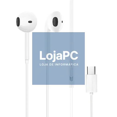 Auscultadores Stereo C/ Fios USB-C E Microfone Branco