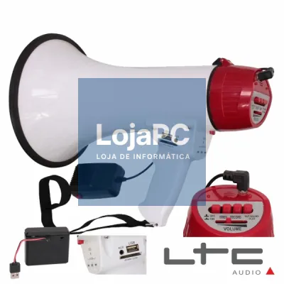 MEGAFONE 35W BAT RECARREGÁVEL REC MIC 9V EMBUTIDO USB LTC