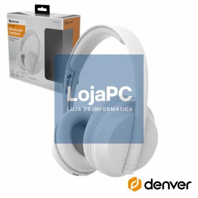 Auscultadores Bluetooth S/ Fios Branco DENVER