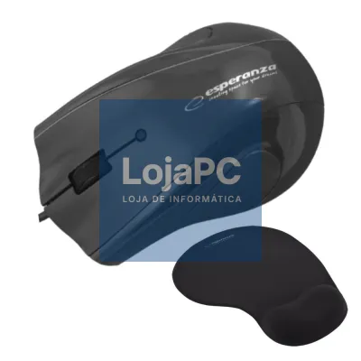 Rato Óptico 1200DPI C/ Fios Preto C/ Tapete P/ Rato de Gel