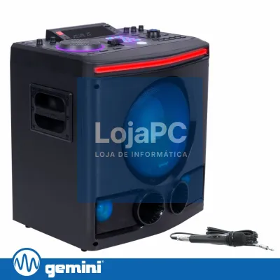 Sistema de Karaoke 8" 2400W LED FM/USB/BT/TWS/AUX GEMINI