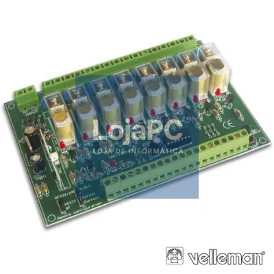 KIT PLACA DE RELÉS 8 CANAIS CONTROLADA À DISTÂNCIA VELLEMAN