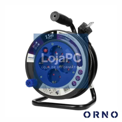 Extensão Elétrica C/ Enrolador 4x Schuko 15m ORNO