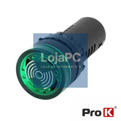 Luz Piloto Redondo De Painel 22mm 220V C/ Besouro Verde