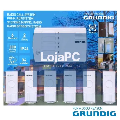 Campainha S/ Fios C/ 6 Canais IP44