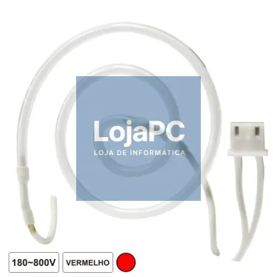 LÂMPADA TUBULAR 180-800V NÉON ESPIRAL VERMELHO