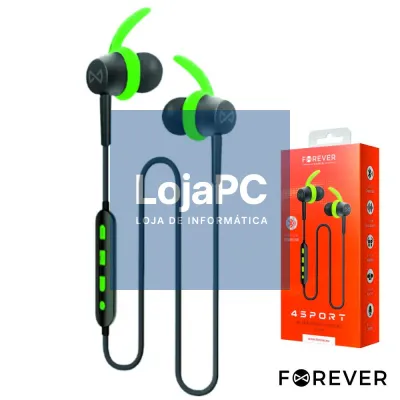 Auscultadores Bluetooth S/ Fios Mic Verde 4Sport FOREVER