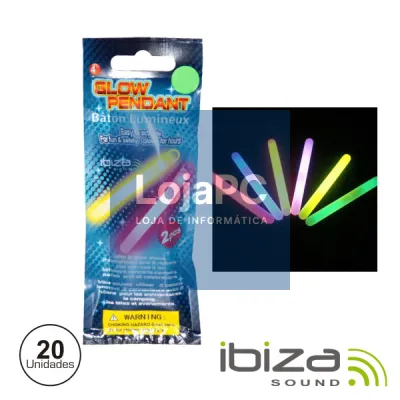 CONJUNTO 20 BARRAS LUMINESCENTES MULTICOR 100MM IBIZA