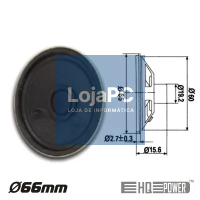 ALTIFALANTE MINIATURA 2W 8 OHM 66MM HQ POWER
