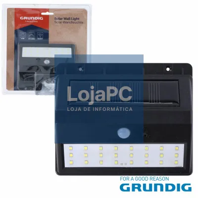 Aplique LED Solar 1.5W C/ Sensor Movimento PIR GRUNDIG