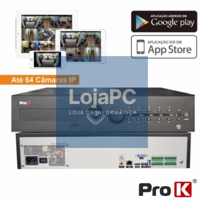 Vídeo-Gravador Digital IP 64 Canais H264 Ethernet PROK