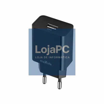 Alimentador Comutado USB-A 5V 3A Preto MAXLIFE