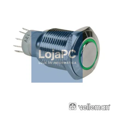 INTERRUPTOR REDONDO DE METAL SPDT 1NA 1NC ANEL VERDE