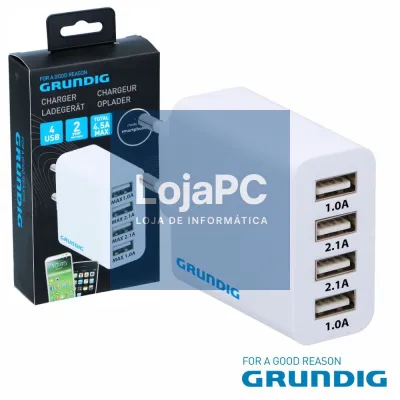 Alimentador Comutado 4 USB  22.5W Branco GRUNDIG