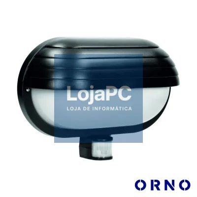 Aplique Oval C/ Sensor Movimentos PIR E27 IP44 Preto ORNO