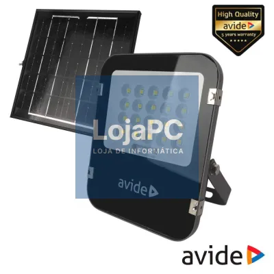 Foco LED Solar 100W 6400K 1400lm IP65 C/ Comando AVIDE