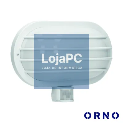 Aplique Oval C/ Sensor Movimentos PIR E27 IP44 Branco ORNO