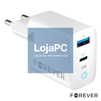 Alimentador Comutado 1xUSB-C/1xUSB-A PD/QC 65W GaN FOREVER
