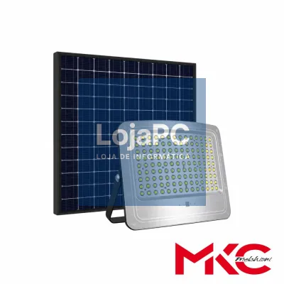 Foco LED Solar 400W Dimável C/ Sensor Crepuscular 9600lm MKC