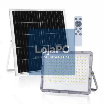 Foco LED C/ Painel Solar 200W 6500K 2000lm Cinzento