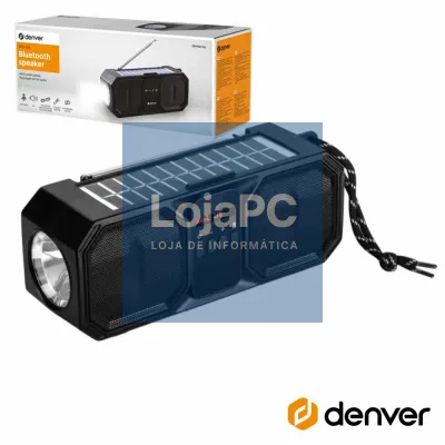 Coluna Bluetooth Portátil C/ Painel Solar/ Lanterna DENVER