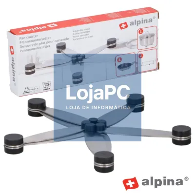 BASE EM INOX P/ TACHOS C/ PÉS BORRACHA ALPINA