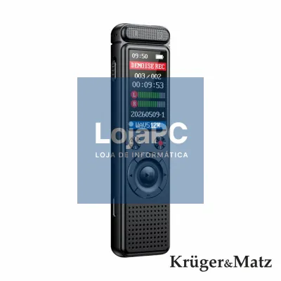 Gravador de Voz Digital Visor LCD 8GB USB-C KRUGERMATZ