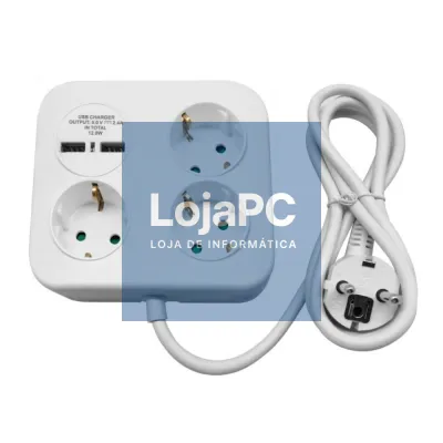 Extensão Elétrica 3x Schuko 2x USB-A 1.4m VIRONE