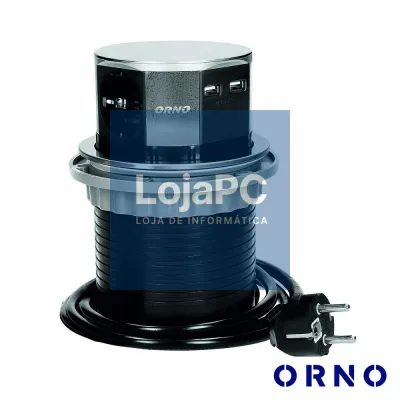 Tomada Elétrica C/ 3 Saídas E 2 USB P/ Secretária ORNO