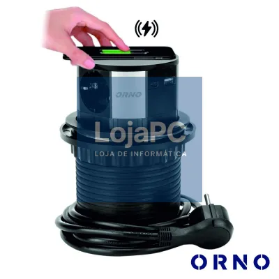Tomada Elétrica Encastrar C/ Carregador QI 1x Schuko ORNO