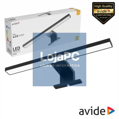 Candeeiro LED 5W 410lm 300mm 4000K IP44 Preto AVIDE