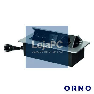 Tomada Elétrica Encastrar 2x Schuko 2x USB ORNO